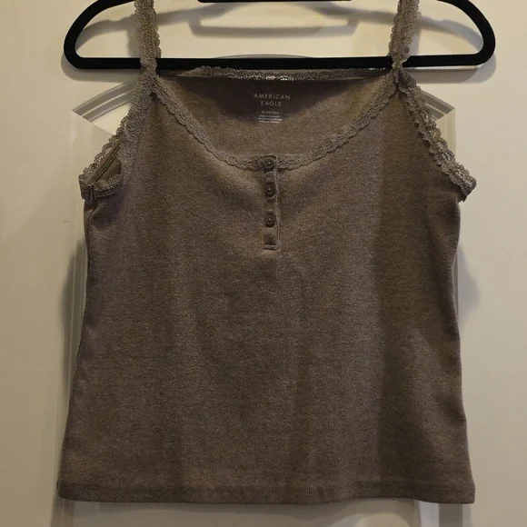Bundle Of 2 American Eagle Tanks Top in Washed Brown and Chocolate Brown XL - Picture 2 of 9